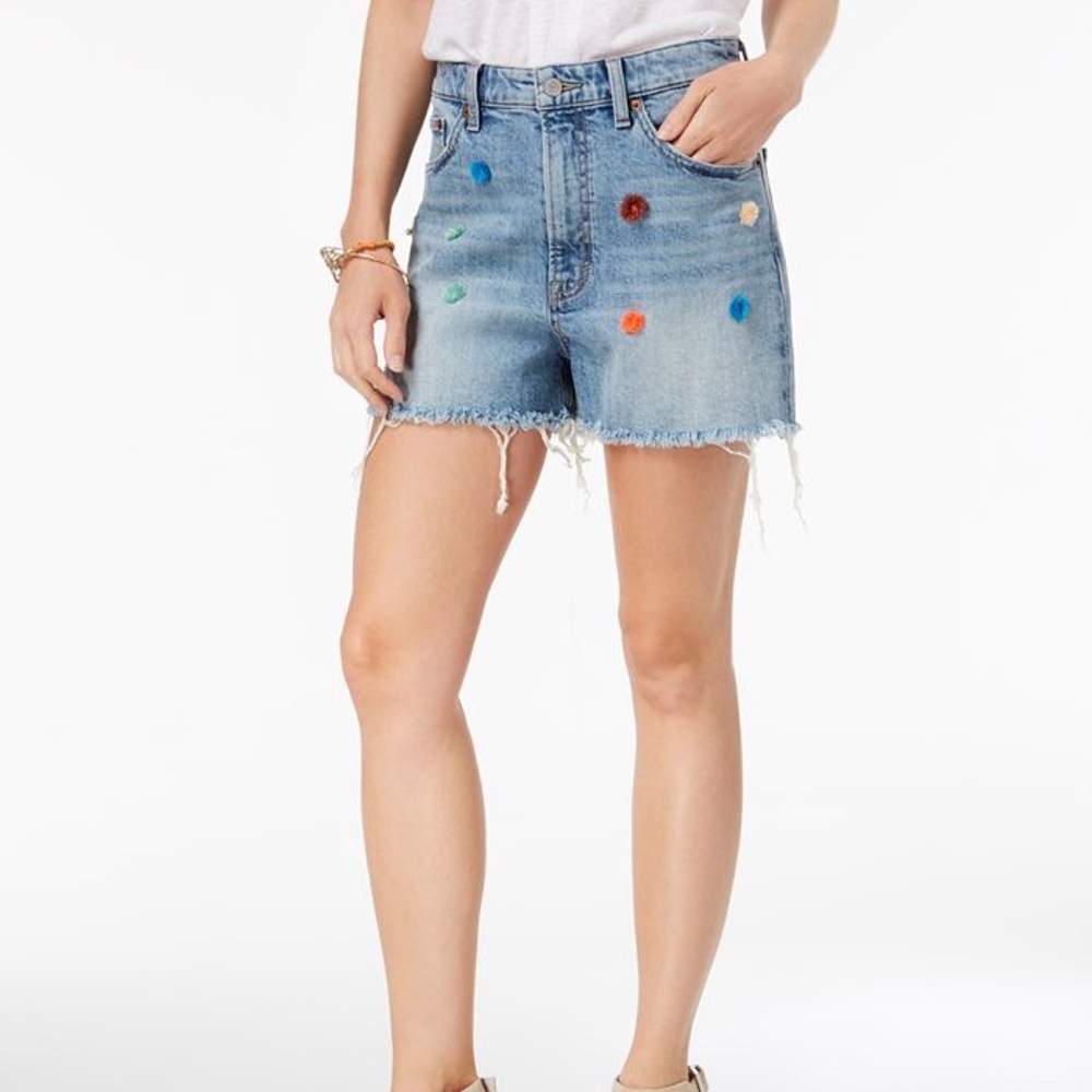 Lucky Brand Pom Pom High-Rise Shorts Size 2